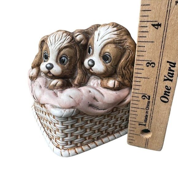 VTG Royal Crown Porcelain Music‎ Box Puppy Love Plays Close to You Works 3.75" - Picture 7 of 9